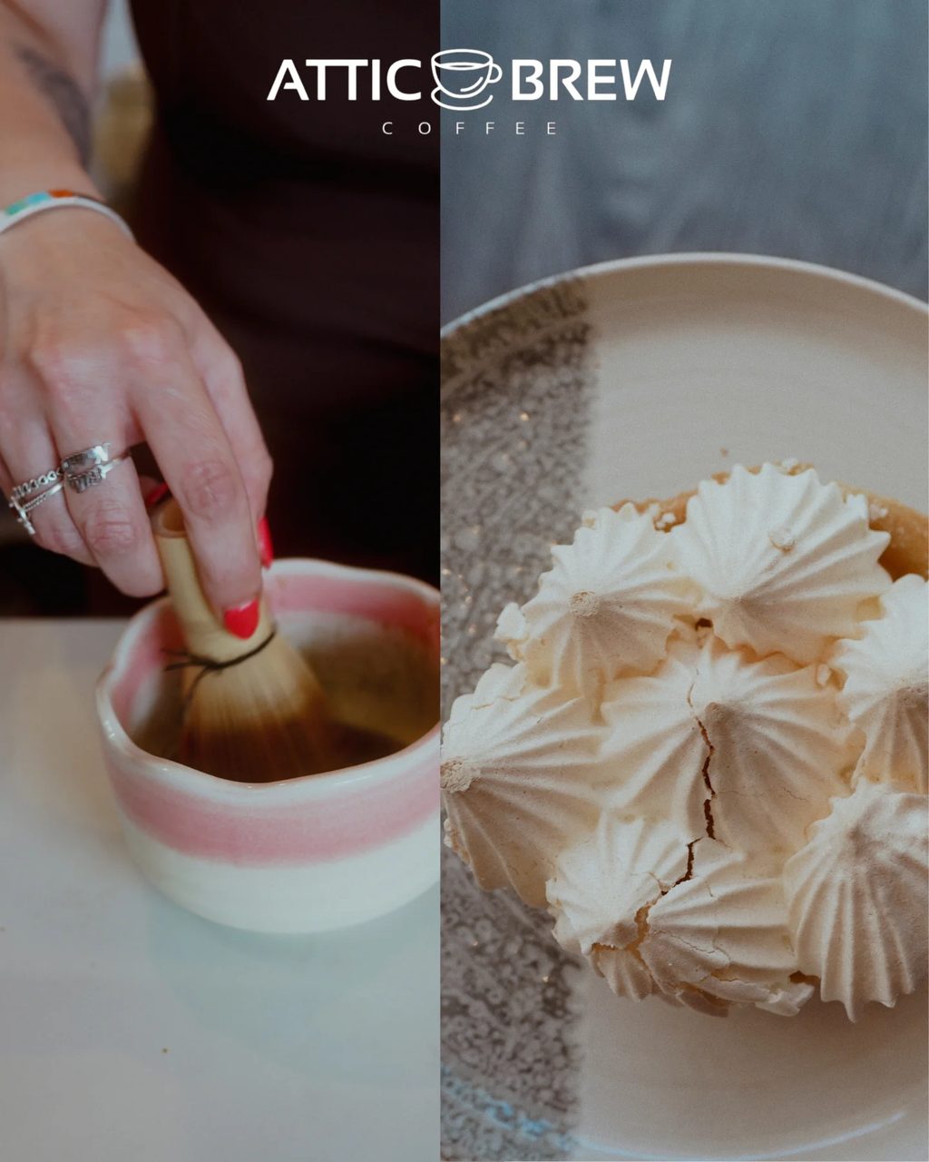 Coffee with meringue kisses